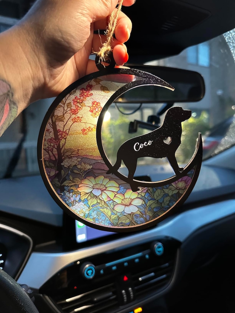 Personalized Dog Loss Suncatcher Ornament, Loss of Pet Sympathy Gift Ornament with Dog Breed, Custom Suncatcher Hang for Pet Christmas Tree image 7