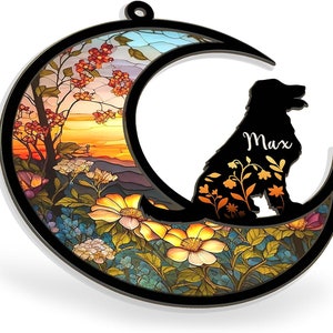 Personalized Dog Loss Suncatcher Ornament, Loss of Pet Sympathy Gift Ornament with Dog Breed, Custom Suncatcher Hang for Pet Christmas Tree image 4