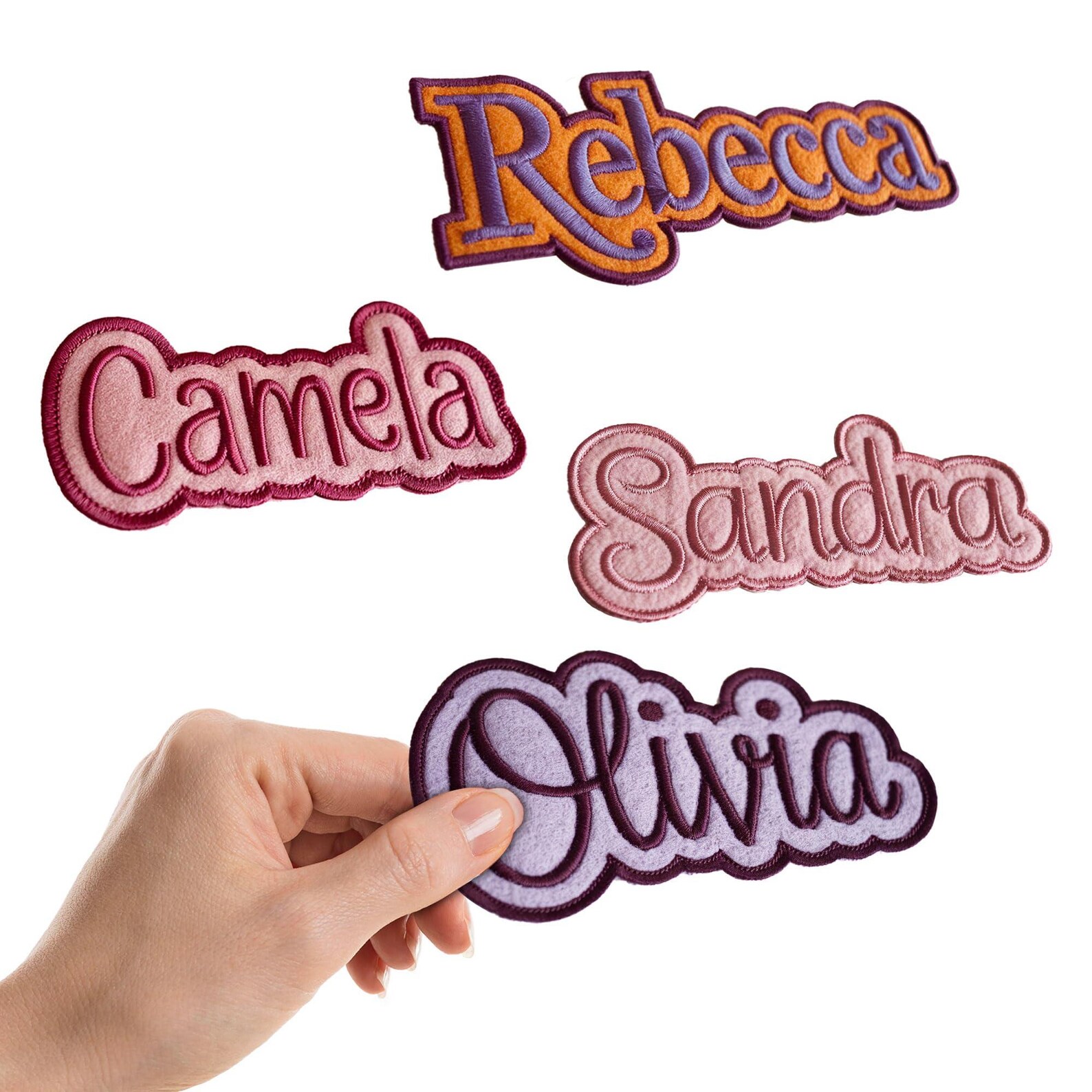 Custom Name Patches on Felt, Embroidered Name Back Pack Patches ...