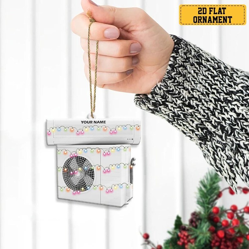 Custom Air Conditioner Christmas Light Ornament Xmas Tree Decor, Loved