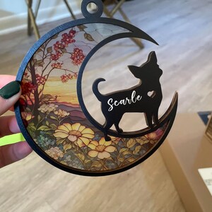 Personalized Dog Loss Suncatcher Ornament, Loss of Pet Sympathy Gift Ornament with Dog Breed, Custom Suncatcher Hang for Pet Christmas Tree image 8
