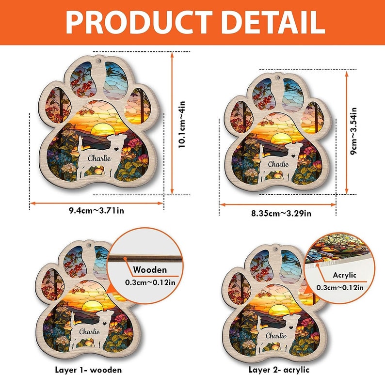 Personalized Boxer Cropped Ears Flower Suncatcher Ornament Dog Etsy