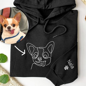 Custom Pet Embroidered Sweatshirt,Custom Pet Gifts,Personalized Dog Sweatshirt,Embroidered Hoodie,Pet Portrait,Birthday Gifts,Pet Gifts