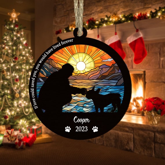 Custom Dog Memorial Suncatcher, Personalized Dog Loss Sympathy Gift With Name And Date, Loss Of Dog Gift, Pet Memorial Gift - Israel