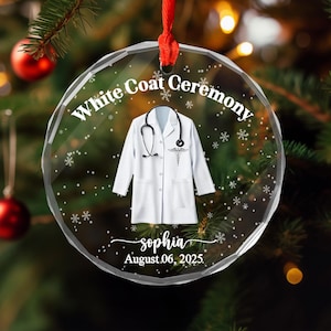 Personalized White Coat Ceremony Ornament, Doctor Ornament for Christmas Tree Decor, Future Doctor, Doctor Lab Coat