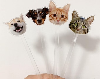 Personalized Acrylic Dog Cat Drink Stir Stick,Custom Pet Drink Stir Stick,Watercolor Acrylic Cocktail Stirrers,Wedding Swizzle,Party Decors