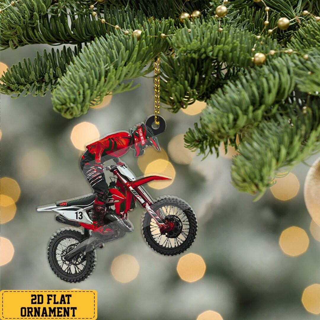 Personalized Motocross Biker Christmas Ornament Motocross Etsy