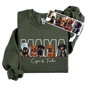 Custom Dog Mama Portrait Sweatshirt For Dog Lover, Custom Dog Photo Portrait Sweatshirt, Dog Mom Art, Dog Mom Gifts, Chirstmas Gifts