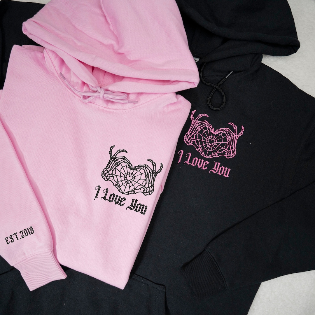 Custom Matching Hoodies For Couples Personalized Embroidered