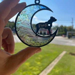 Personalized Dog Loss Suncatcher Ornament, Loss of Pet Sympathy Gift Ornament with Dog Breed, Custom Suncatcher Hang for Pet Christmas Tree image 9