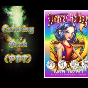 PDF Book - Summer Holidays / Kevin TeoArt / Coloring Book / Download Printable File (PDF)