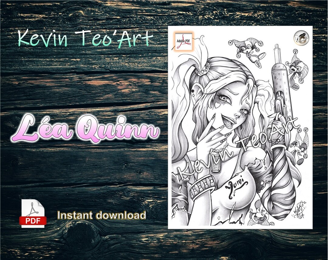 Lea Coloring Lea Quinn / Kevin Teoart / Coloring Page / Grayscale Illustration ...