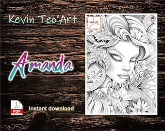 Amanda / Kevin TeoArt / Coloring page / Grayscale Illustration