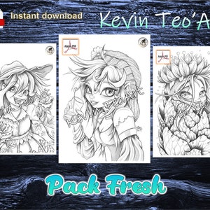 Pack Fresh / Kevin TeoArt / Coloring Page / Grayscale Illustration / Coloring Page / Download Printable File (PDF)