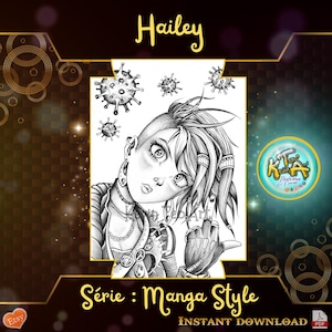 Hailey / Kevin TeoArt / Coloring page / Grayscale Illustration / Coloring Page / Download Printable File (PDF)