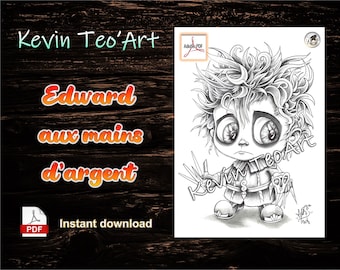 Edward / Kevin TeoArt / Page de coloriage / Grayscale Illustration