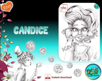 Candice / Kevin TeoArt / Page de coloriage / Grayscale Illustration