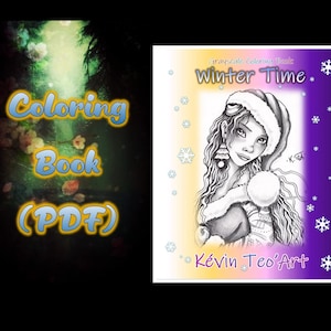 PDF Book - Winter Time / Kevin TeoArt / Coloring Book / Grayscale Illustration / Coloring Page / Download Printable File (PDF)