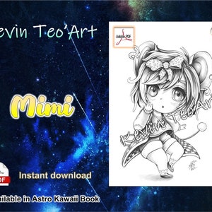 Mimi / Kevin TeoArt / Coloring Page / Grayscale Illustration / Coloring Page / Download Printable File (PDF)