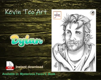 Dylan / Kevin TeoArt / Page de coloriage / Grayscale Illustration / Coloring Page / Download Printable File (PDF)