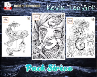 Pack Mermay / Kevin TeoArt / Coloring Page / MERMAY MARVELS / Coloring Page / Download Printable File (PDF)