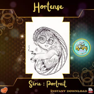 Hortense / Kevin TeoArt / Malseite / Graustufenillustration
