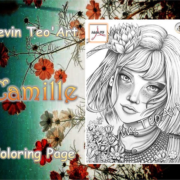 Camille / Kevin TeoArt / Coloring Page / Grayscale Illustration