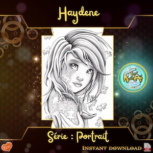 Haydene / Kevin TeoArt / Coloring page / Grayscale Illustration / Coloring Page / Download Printable File (PDF)