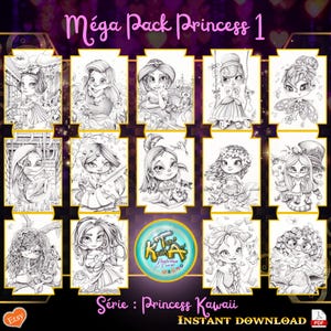 Mega Pack Prinzessin Kawaii 1 (14 Abbildungen)
