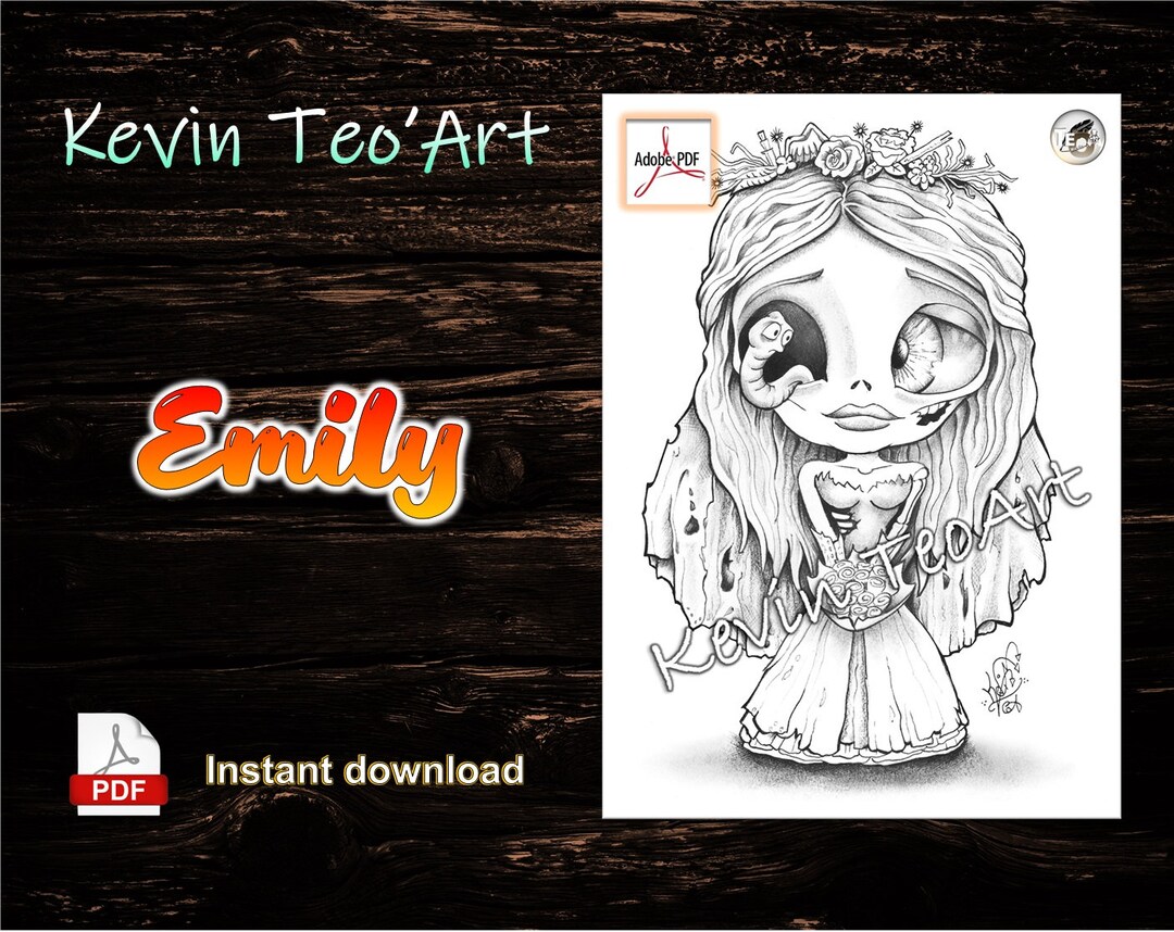 Emily / Kevin TeoArt / Dibujo para colorear / Ilustración en - Etsy México