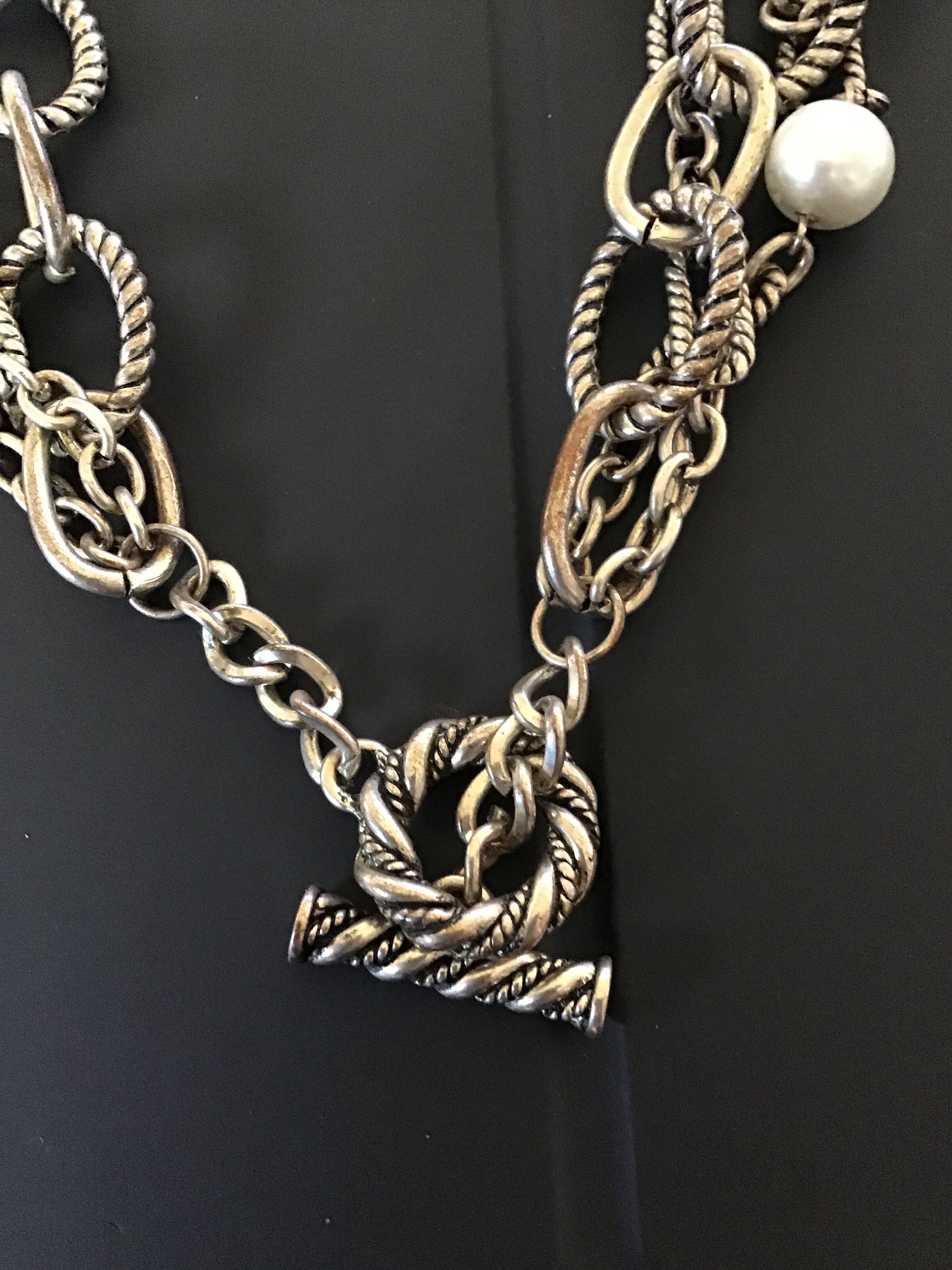 Vintage Premier Design Necklace Faux Silver & Pearl Etsy