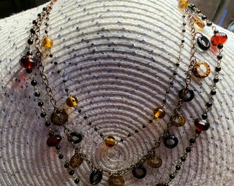 Glass Like Tiered Necklace