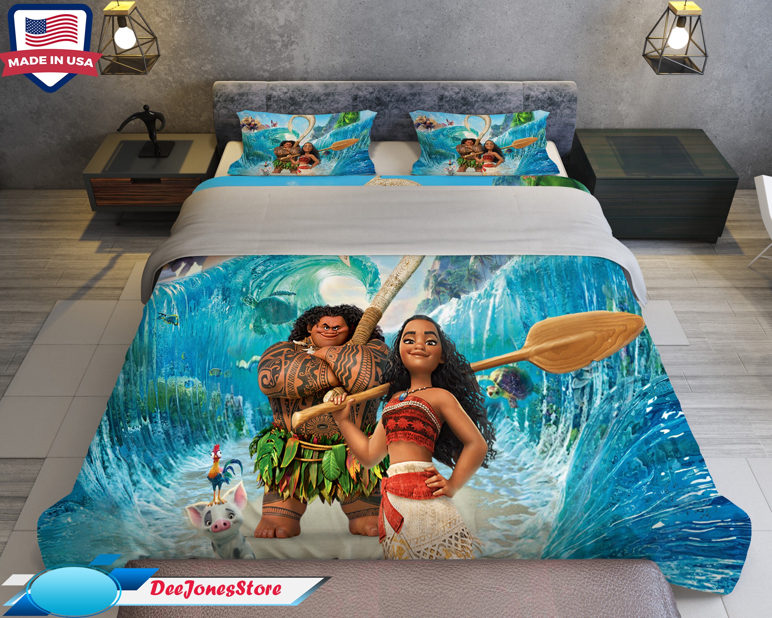 Moana Blanket Moana Bedding Set Duvet Cover Movie Blanket Etsy