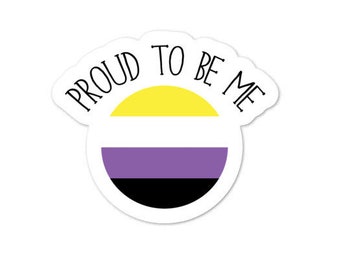 Nonbinary Sticker - Genderqueer and Enby Sticker - Non Binary and Transgender Gift Sticker - LGBTQ Pride Sticker
