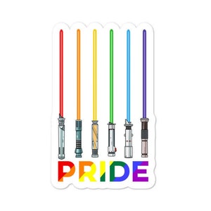 Funny LGBTQ Nerd Sticker - Lesbian and Gay Science Fiction Sticker - Bisexual and Transgender Light Sword Gift - Funny LGBTQ Pride