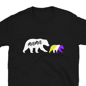 Söt icke-binär Mama Bear-t-shirt - Söt Genderqueer och Enby Mom-t-shirt - Icke-binär och transgender-föräldergåva - HBTQ Pride