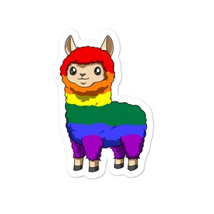 Schattige LGBTQ Lama Sticker - Lesbische en Gay Sticker - Grappig Biseksueel en Transgender Cadeau - Grappige LGBTQ Pride Lama