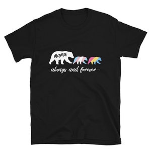 Cute Transgender and Pansexual Mama Bear T-Shirt - Cute Transgender and Pan Mom T-Shirt - Transgender and Pansexual Kids Gift Shirt