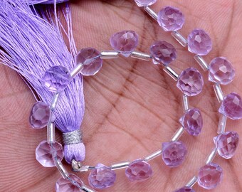 Natural Pink Amethyst Faceted Onion Fancy Shape Beads Amethyst Gemstone Beads |8'' Strand| For Jewelry Making
