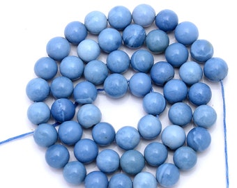 Blue Opal Smooth Round Beads Blue Opal 8mm to 10mm Beads Blue Opal Gemstone Beads Blue Opal Beads  Necklace Beads  Jewellery Making