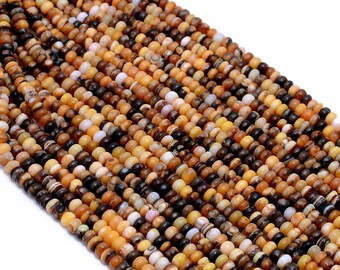 Yellow Opal smooth Rondelle vorm kralen, Shaded Yellow opal Plain Handgemaakte rondelle edelsteen kralen Gele opaal kralen Voor sieraden Maken 13''