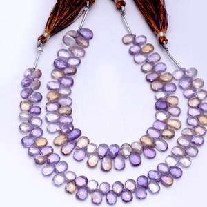 Natural Ametrine Faceted Pear Shape Gemstone Bead, Ametrine Handmade Fancy Beads, Ametrine Wholesale Loose Beads, HIGH QUALITY GEMSTONE