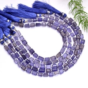 Natural Iolite Faceted Tumble Gemstone Beads, 8" Strand, Blue Iolite Nugget Shape Beads, Jewelry Making,