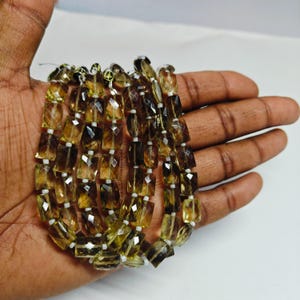 Lemon Quartz Beads, Lemon Quartz Faceted Rectangle Shape Beads, Lemon Quartz Gemstone beads 8&quot; Strand, Jewelry Making Gems Gifts Bead