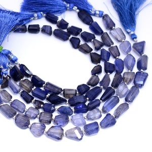 8'' Strand Iolite Quartz Faceted Laser Cut  Nugget Shape Beads-Iolite Quartz Gemstone Beads - Iolite Beads- Size 9x11 To 10x16 MM Approx