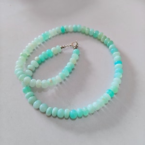 natural peruvian blue opal necklace, peruvian opal beads necklace jewelry, beaded necklace jewelry, christmas gifts four her