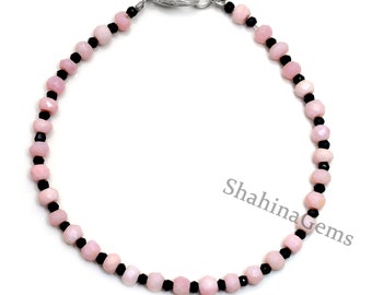 Pink Opal Bracelet, Pink Opal Faceted 4mm beads Jewelry Gift For Her