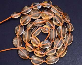 Citrine Beads, Citrine Smooth Tumble Shape Beads, Citrine Quartz Nugget Bead, Citrine Wholesale Gems Supplies, Gift For Her