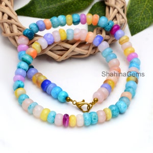 Hand Knotted Multi Opal Necklace ,Peruvian Multi Opal Beads Necklace, Peruvian Opal Knotted Necklace, Opal Bead Necklace, Opal Candy Jewelry