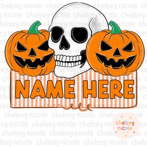 Halloween Name Plate PNG | Pumpkin Name Plate PNG | Spooky Name Plate PNG | Custom Name Halloween png | Design for sublimation and dtf